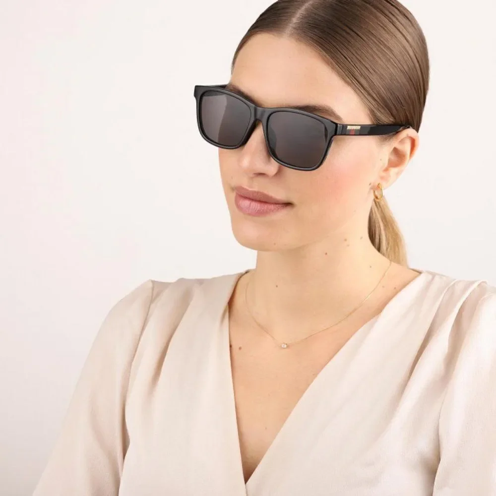 NEW GUCCI GG0746S 001 Black Grey Square Unisex Sunglasses